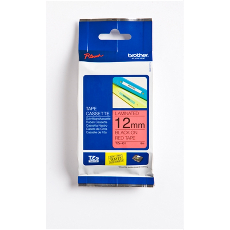 Tarrakasetti Brother TZe431 12 mm punainen/musta