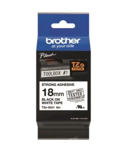 Tarrakasetti Brother TZeS241 18 mm valkoinen/musta