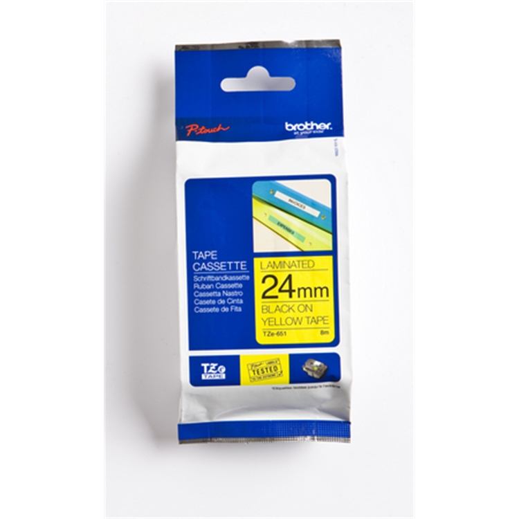 Tarrakasetti Brother TZe651 24 mm keltainen/musta