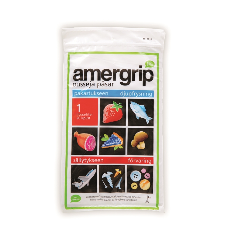 Pakastepussi Amergrip 1L 20 kpl