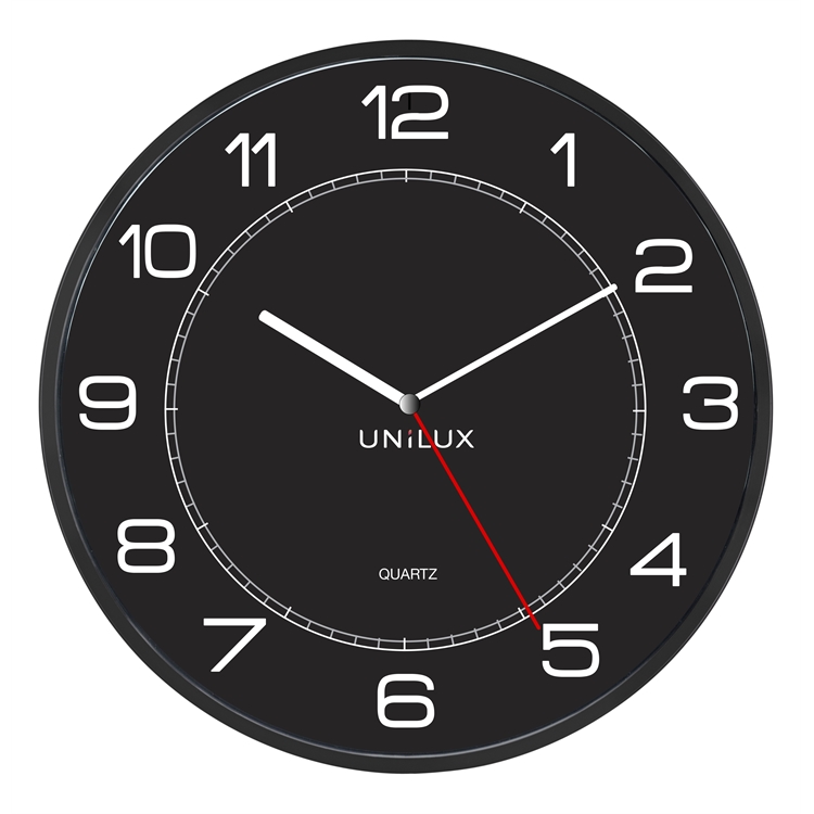 Seinäkello Unilux Mega 57,5 cm musta