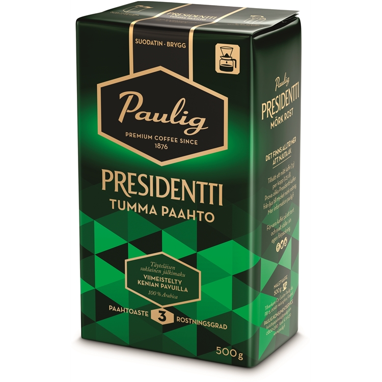 Kahvi Presidentti Tumma Paahto suodatinjauhatus 500 g