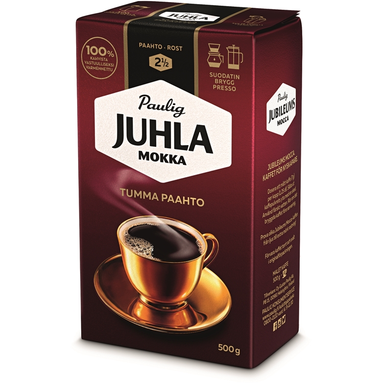 Kahvi Juhla Mokka Tumma Paahto hieno jauhatus 500 g