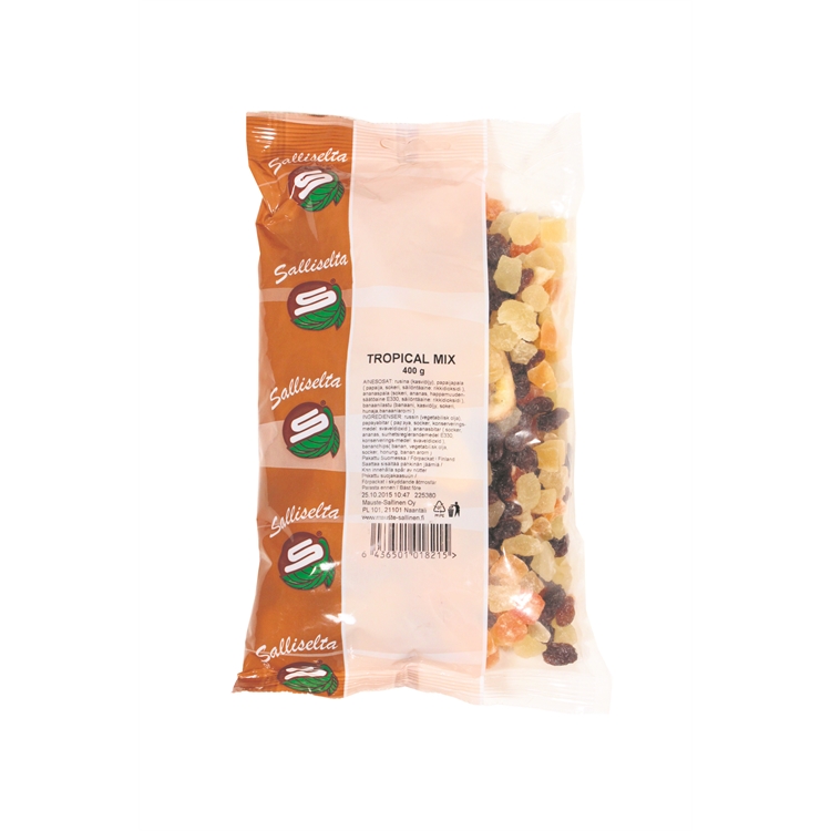 Kuivahedelmäsekoitus Mauste-Sallinen Tropical Mix 400 g