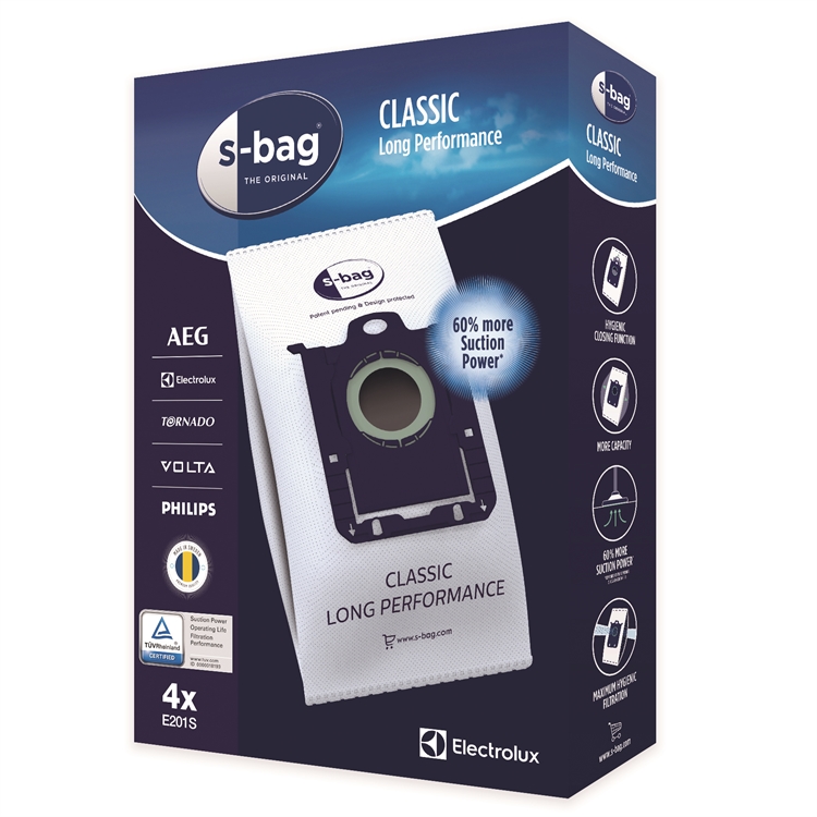 Pölypussi Electrolux E201S s-bag Classic Long Performance