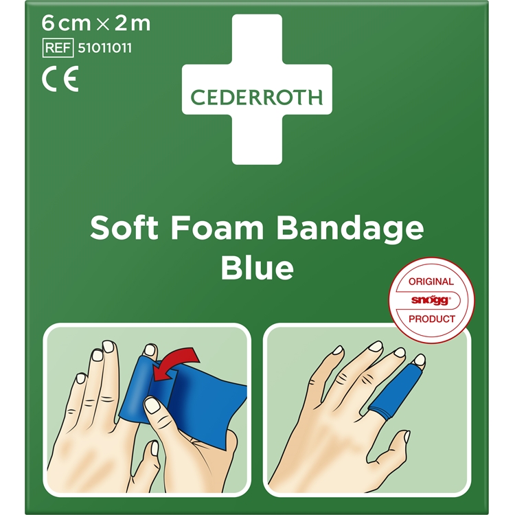 Laastari Cederroth Soft Foam sininen 6 cm x 2 m