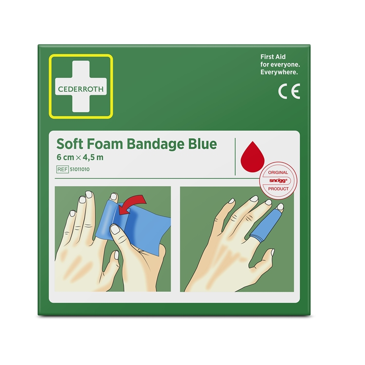 Laastari Cederroth Soft Foam sininen 6 cm x 4,5 m