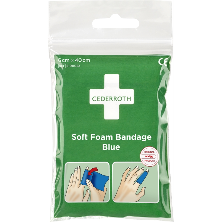 Laastari Cederroth Soft Foam sininen taskupakkaus 6 x 40 cm