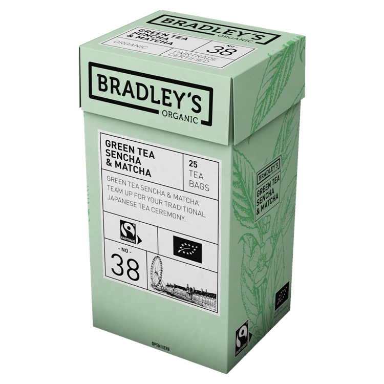 Tee Bradley's Organic Sencha & Matcha 4 x 25 kpl