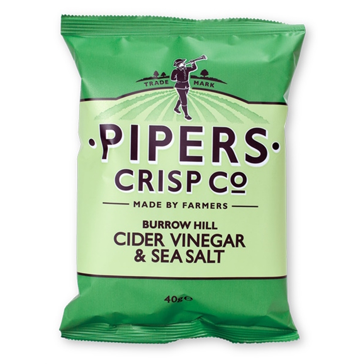 Perunalastu Pipers Cider Vinegar & Sea Salt Crisps 40 g