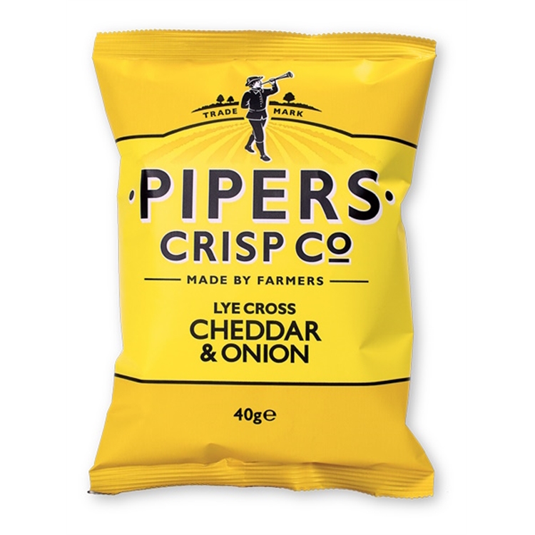 Perunalastu Pipers Lye Cross Cheddar & Onion Crisps 40 g