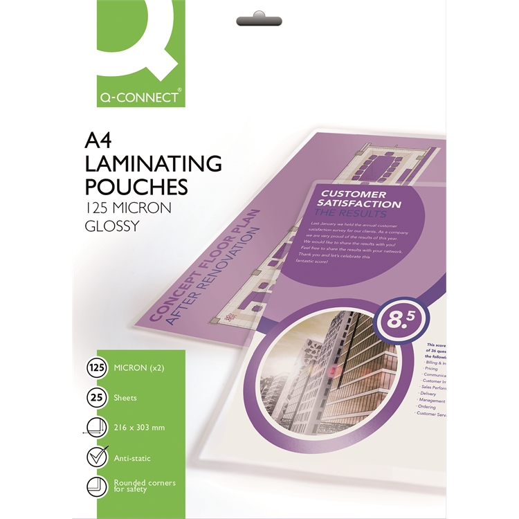 Laminointitasku Q-CONNECT A4 125 mic /25