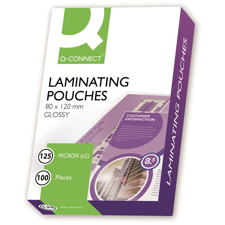 Laminointitasku Q-CONNECT 80 x 120 mm 125 mic /100