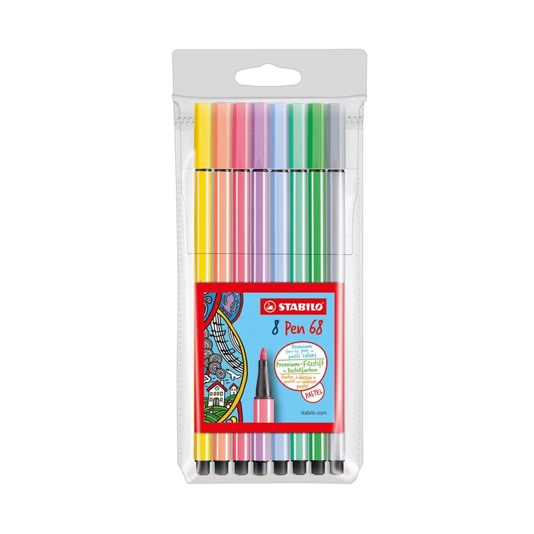 Kuitukärkikynä STABILO Pen 68 Pastel värilajitelma /8