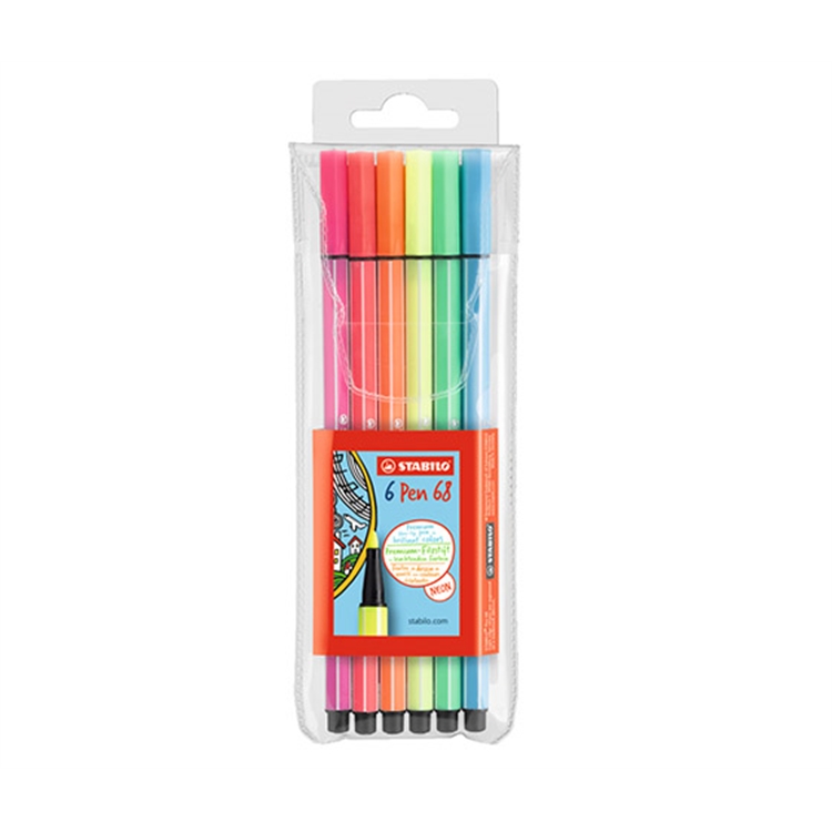 Kuitukärkikynä STABILO Pen 68 Neon värilajitelma /6