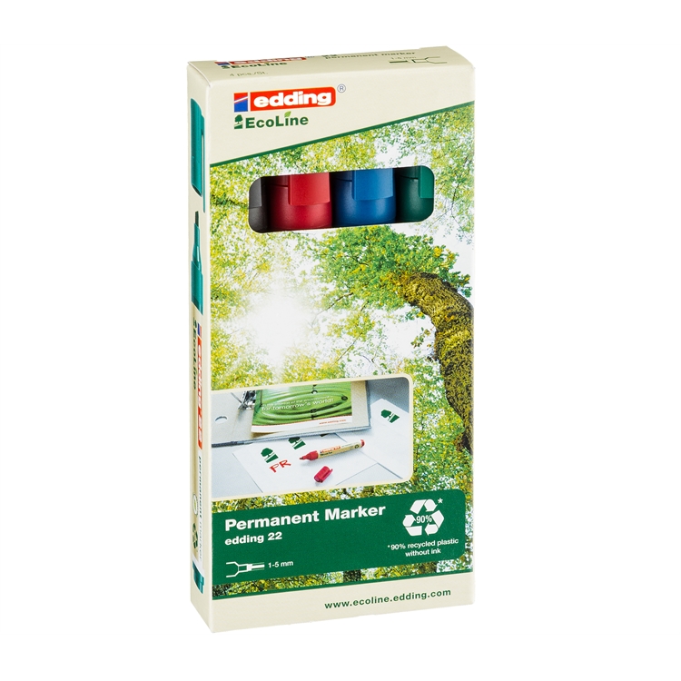 Huopakynä Edding 22 Ecoline 1-5mm 4väriä