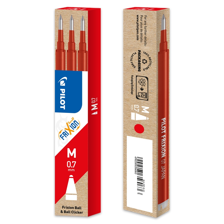 Vaihtosäiliö Pilot Frixion 0,7 mm punainen 3 kpl