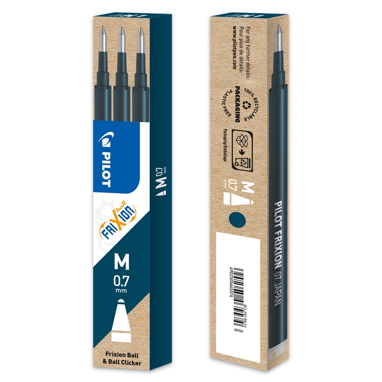 Vaihtosäiliö Pilot Frixion 0,7 mm sinimusta 3 kpl