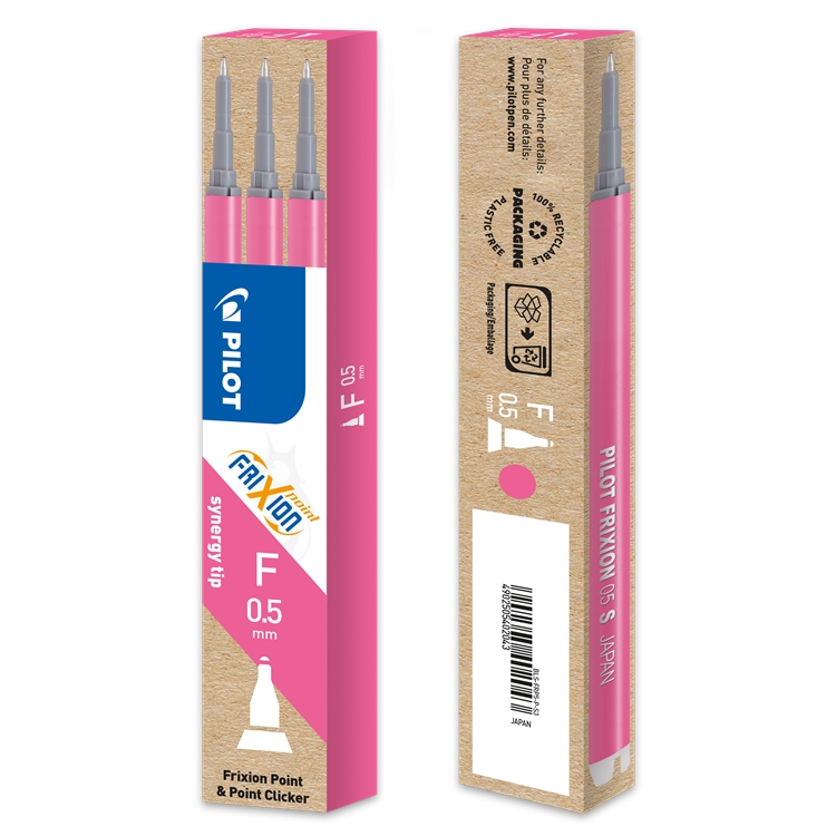 Vaihtosäiliö Pilot Frixion 0,5 mm pinkki 3 kpl