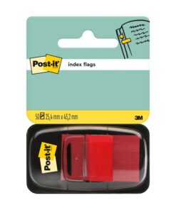 Teippimerkki Post-it Index 25,4 x 43,2 mm punainen /50