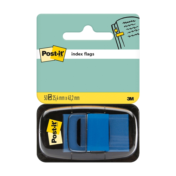 Teippimerkki Post-it Index 25,4 x 43,2 mm sininen /50