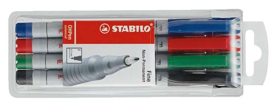 Merkkauskynä STABILO OHPen fine vesiliukoinen värilaj /4