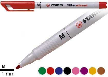 Merkkauskynä STABILO OHPen medium vesiliukoinen musta