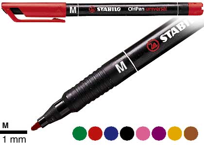 Merkkauskynä STABILO OHPen medium pysyvä musta