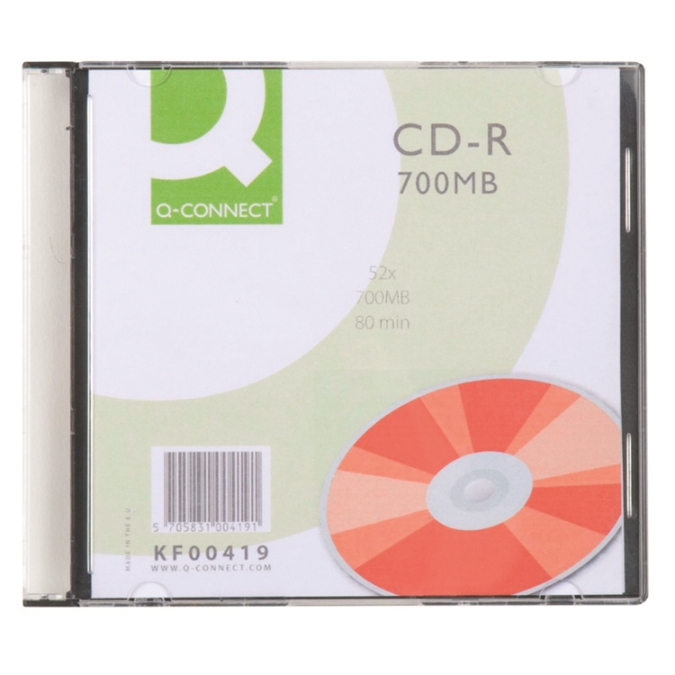 CD-R-levy Q-CONNECT 700 MB 52x slimcase /10