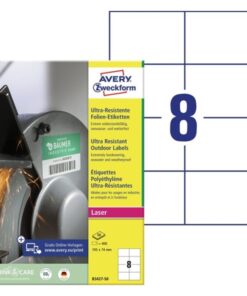 Ultrakestävä tarra Avery B3427-50 105 x 74 mm /400