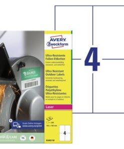 Ultrakestävä tarra Avery B3483-50 105 x 148 mm /200