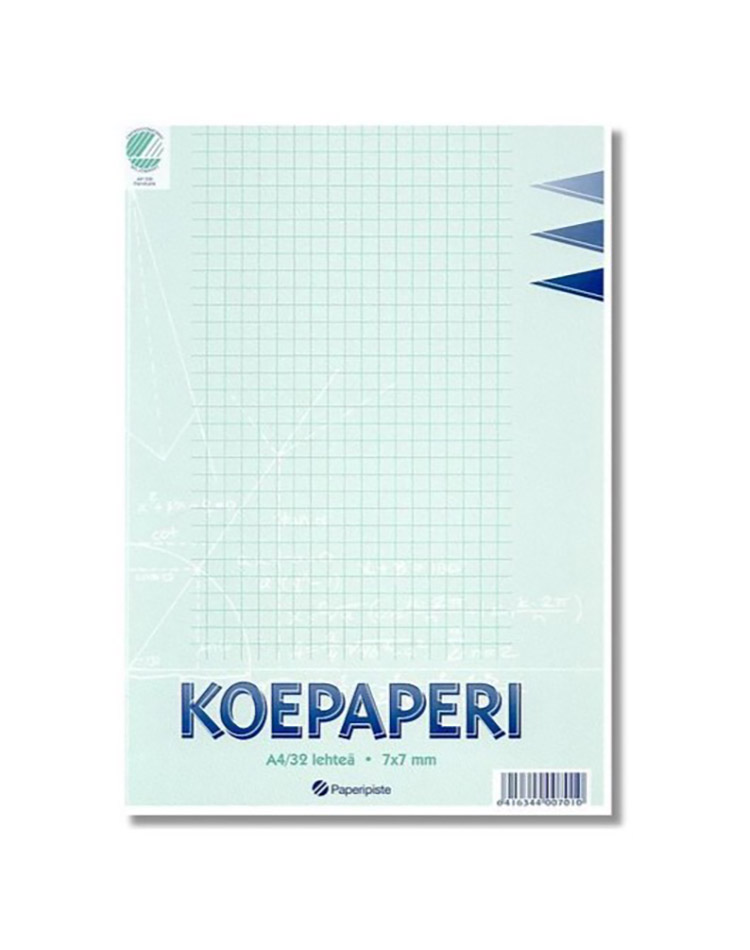 Koepaperi Paperipiste taitettu A3 7 x 7 mm ruudut 16 kpl