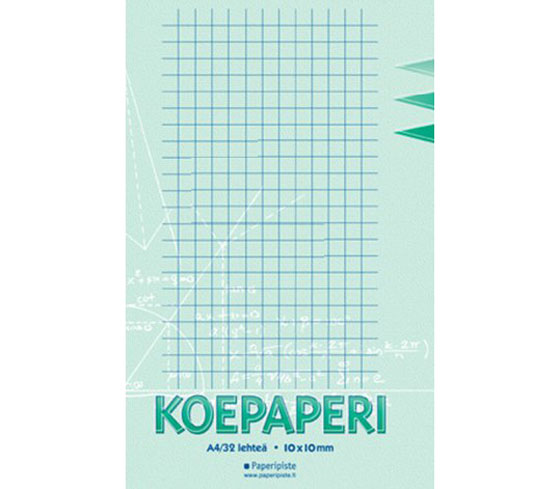 Koepaperi Paperipiste taitettu A3 10 x 10 mm ruudut 16 kpl