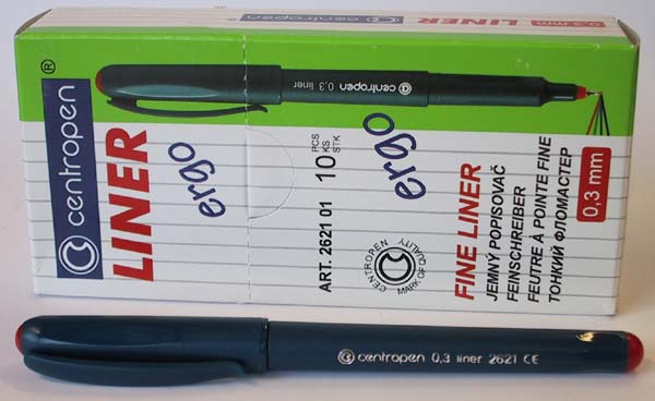 Kuitukärkikynä Centropen Liner 4621 0,3 mm punainen