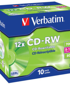 CD-RW-levy Verbatim 700 MB 12x jewelcase