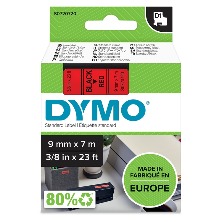 Tarrakasetti DYMO D1 40917 9 mm punainen/musta