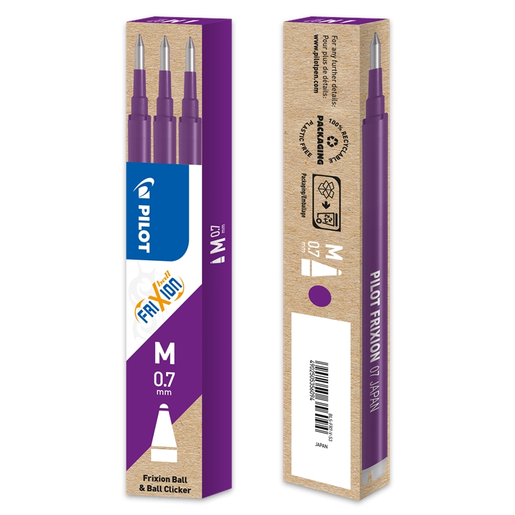 Vaihtosäiliö Pilot Frixion 0,7 mm lila 3 kpl