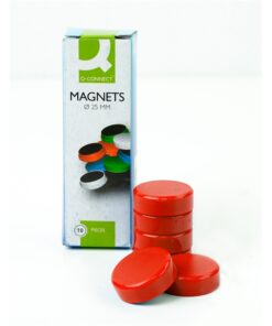 Magneetti Q-Connect 25 mm punainen 10 kpl
