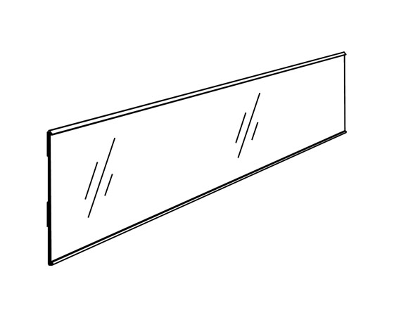 Hyllynreunuslista kirkas 2,6 x 89,5 cm 50 kpl