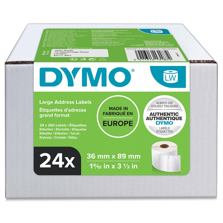 Osoitetarra DYMO LabelWriter 36 x 89 mm /6240