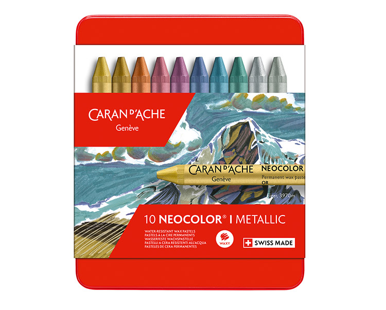 Pastelliliitu Caran d'Ache Neocolor metallivärilajitelma /10