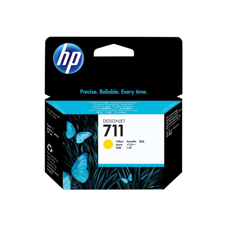 Värikasetti mustesuihku HP 711 DesignJet T120  keltainen