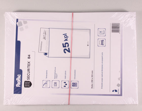 Kirjepussi Securitex B4 130G valkoinen /25