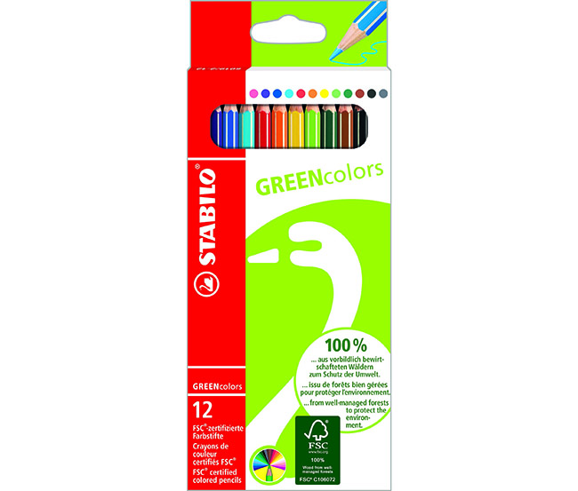 Värikynä STABILO GREENcolors värilajitelma /12