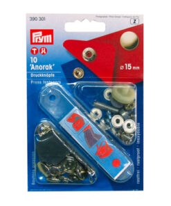 Painoneppari Prym Anorak 15 mm hopea /10 + työkalu