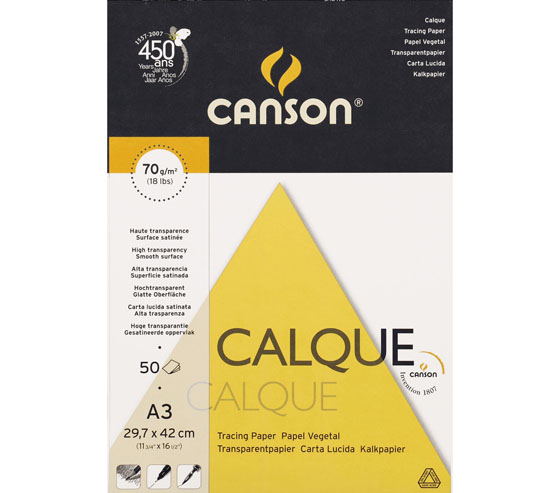 Kuultopaperilehtiö Canson A3/40 70G 7572441