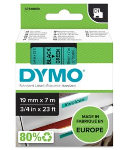 Tarrakasetti DYMO D1 19 mm vihreä/musta