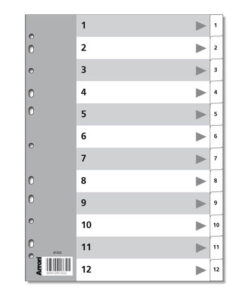 Numerohakemisto KP A4 12-os kartonki