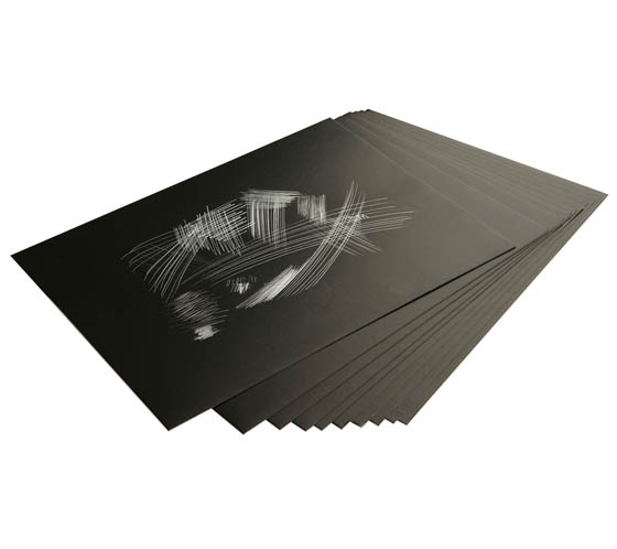 Raapekartonki Art Craft 305 x 229 mm hopea/musta /10