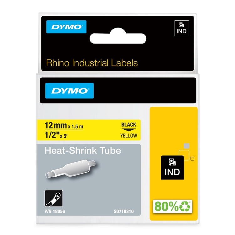 Kutistesukka DYMO Rhino Industrial Label 18056 12 mm kelt